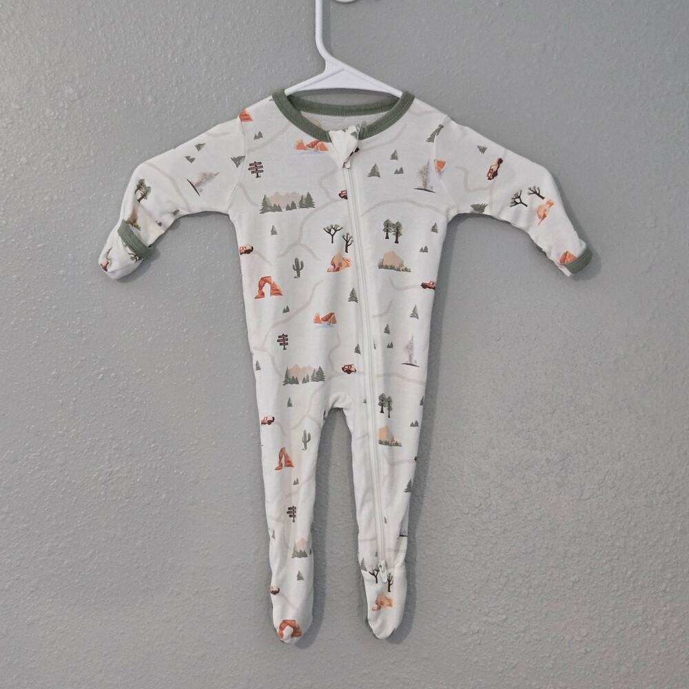 Kyte Baby Bamboo Zipper Sleeper Pajamas National Parks Size 0-3m